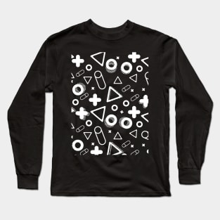 90's Retro Shapes Patterns Long Sleeve T-Shirt